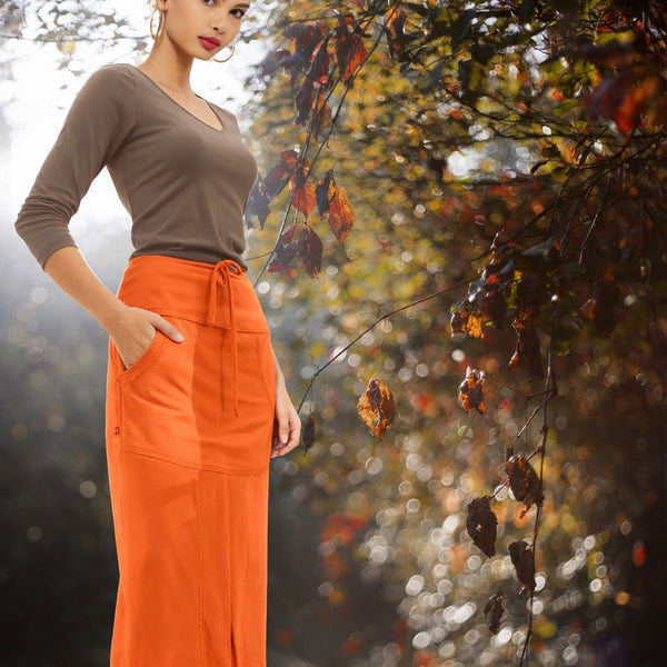 Sportieve maxi rok van soft sweat bio katoen / Sportive maxi skirt made of soft sweat organic cotton