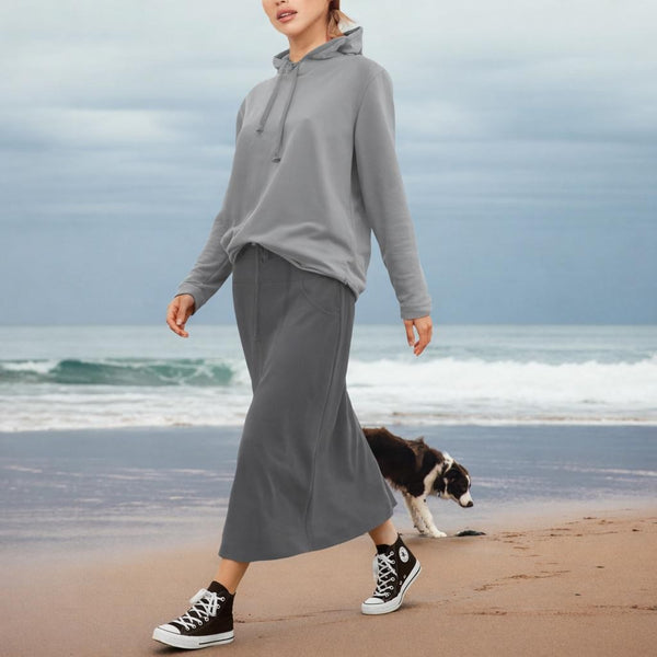 Sportieve maxi rok van soft sweat bio katoen / Sportive maxi skirt made of soft sweat organic cotton