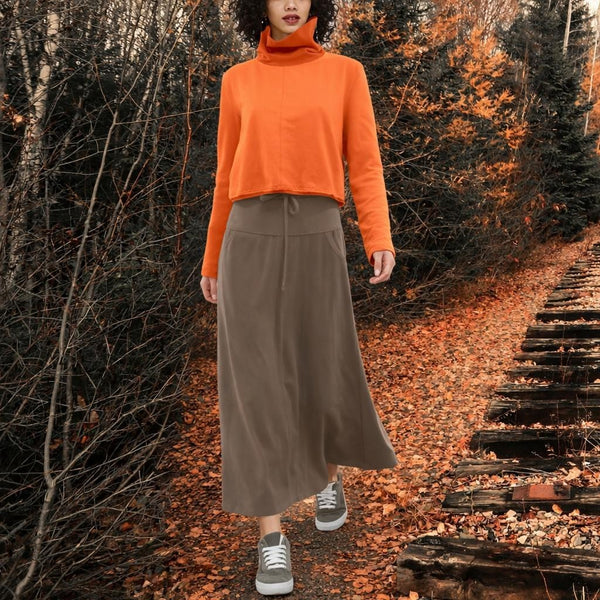 Trending maxi rok van soft sweat bio katoen /Trending maxi skirt made of soft sweat organic cotton