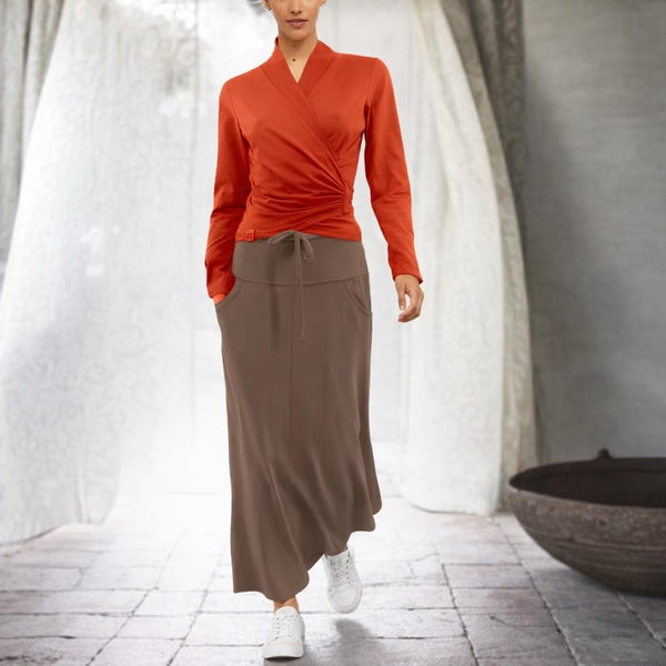 Trending maxi rok van soft sweat bio katoen /Trending maxi skirt made of soft sweat organic cotton