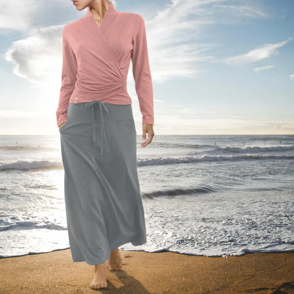 Trending maxi rok van soft sweat bio katoen /Trending maxi skirt made of soft sweat organic cotton