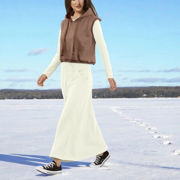 Trending maxi rok van soft sweat bio katoen /Trending maxi skirt made of soft sweat organic cotton