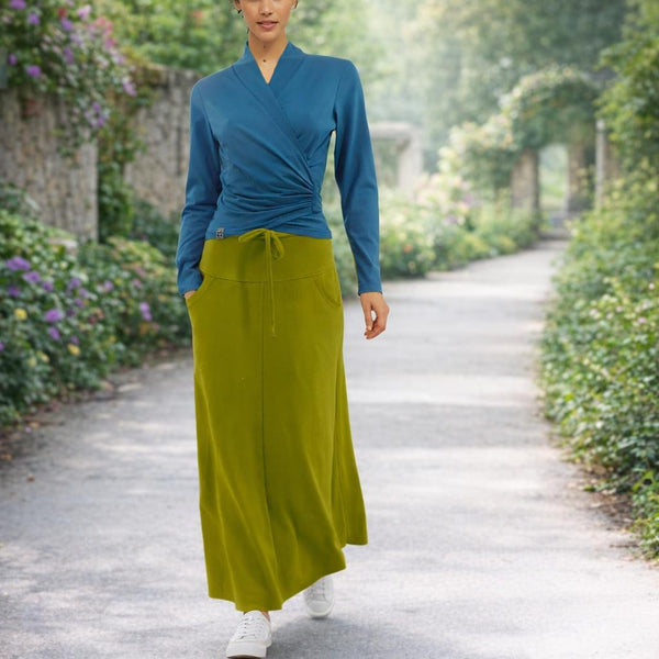 Trending maxi rok van soft sweat bio katoen /Trending maxi skirt made of soft sweat organic cotton