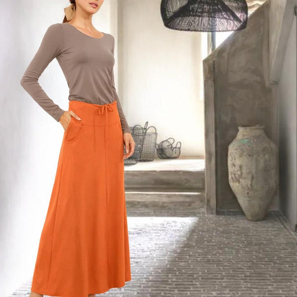 Trending maxi rok van soft sweat bio katoen /Trending maxi skirt made of soft sweat organic cotton