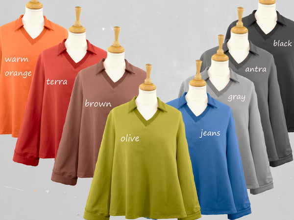 A-lijn sweater van soft sweat bio katoen /A-line sweater made of soft sweat organic cotton