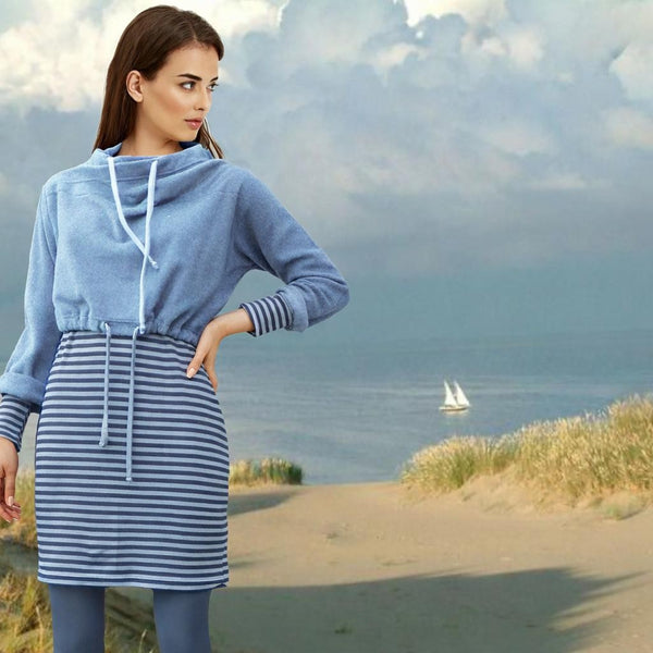 korte sweater van katoenen fleece / cropped organic cotton fleece sweater