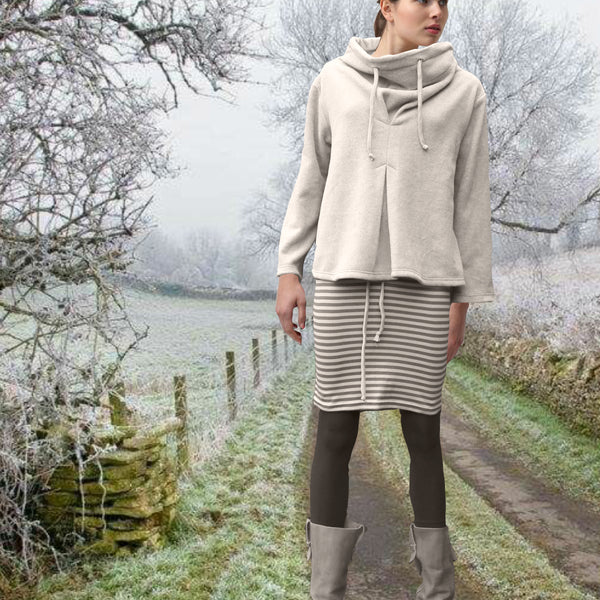 Katoenen A-lijn sweater / A-line organic cotton fleece sweater