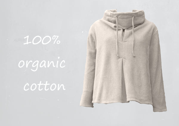 Katoenen A-lijn sweater / A-line organic cotton fleece sweater