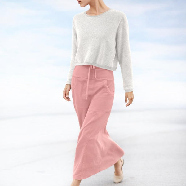 korte basic sweater van katoenen fleece / basic cropped organic cotton fleece sweater