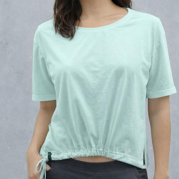 Cropped T shirt in linnen mix / Cropped  T shirt in linen mix