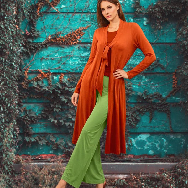 Lang vintage Tencel vest / Tencel long cardigan in vintage style