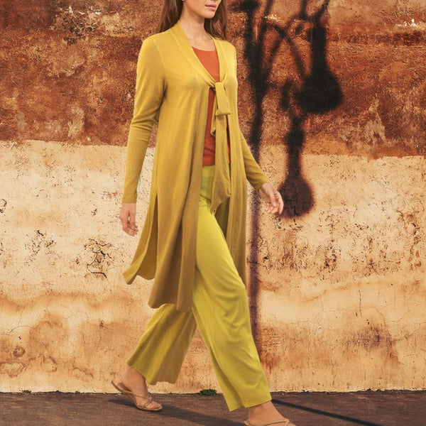 Lang vintage Tencel vest / Tencel long cardigan in vintage style