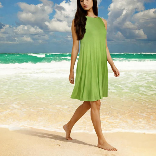 Tencel A'lijn hemdjurk / Tencel sleeveless shirt dress