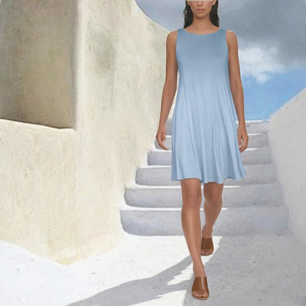 Tencel A'lijn hemdjurk / Tencel sleeveless shirt dress