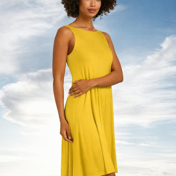 Tencel A'lijn hemdjurk / Tencel sleeveless shirt dress