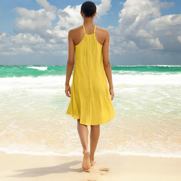 Tencel A'lijn hemdjurk met racerback / Tencel sleeveless shirt dress with racerback