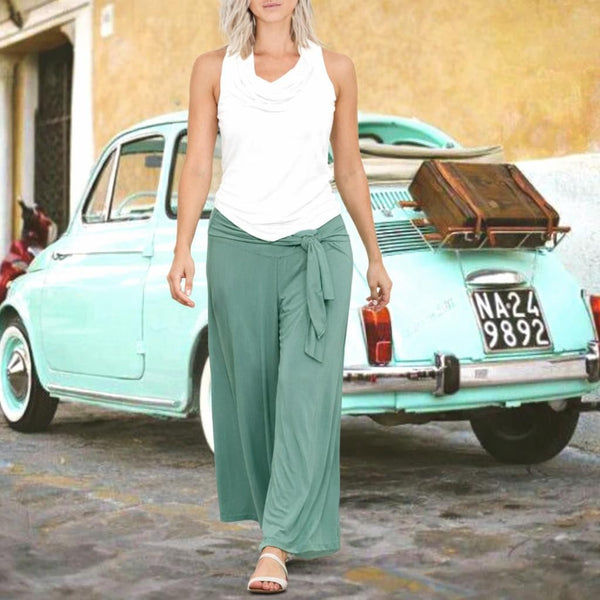 Tencel hemdje met drape hals/ Tencel camisole with drape collar