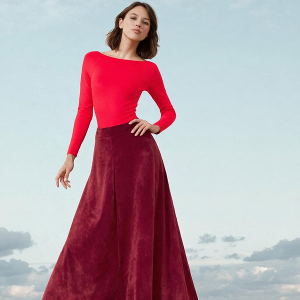 Tencel shirt met boothals/ Tencel shirt with boatneck