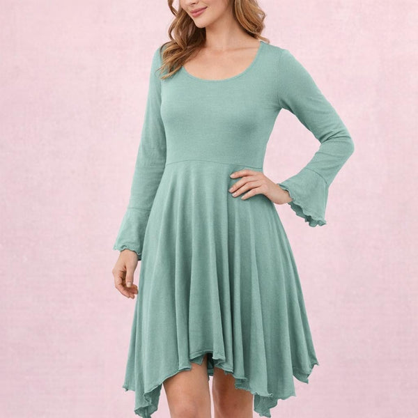 Tencel A'lijn tuniek met verhoogde taille en uitwaaierende schoot/ Tencel Tunic Top in hour glass