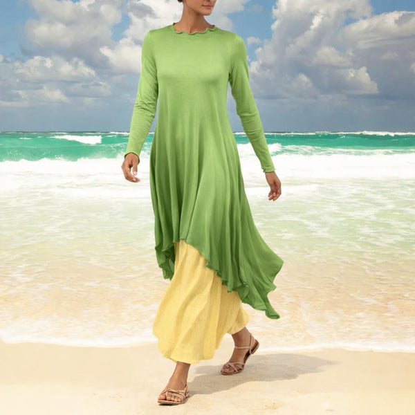 Lange Tencel A'lijn tuniek met symmetrische zoom / Long Tencel Tunic with A symetric hem