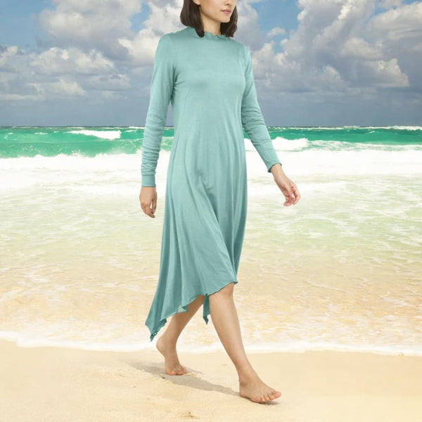 Lange Tencel A'lijn tuniek met symmetrische zoom / Long Tencel Tunic with A symetric hem