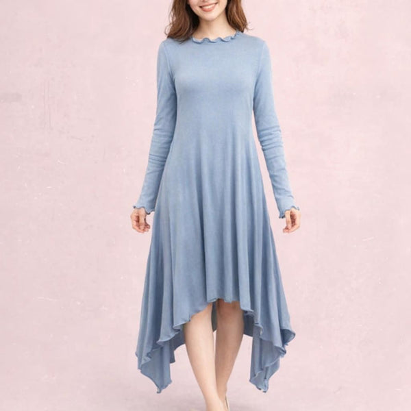 Lange Tencel A'lijn tuniek met symmetrische zoom / Long Tencel Tunic with A symetric hem