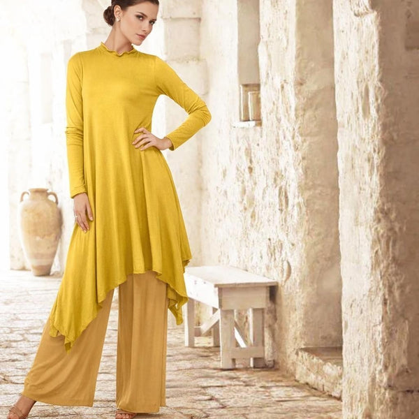 Lange Tencel A'lijn tuniek met symmetrische zoom / Long Tencel Tunic with A symetric hem