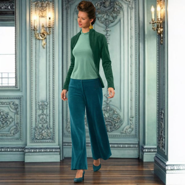 Palazzo broek in soepele nicky velours / Palazzo pants in cotton velvet