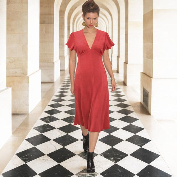 Vintage velours swing jurkje /Vintage velvet swing dress