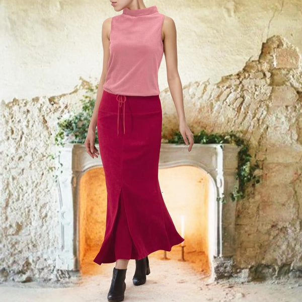 vintage velours hemdje met rolboordje / vintage velvet tank top with turtleneck