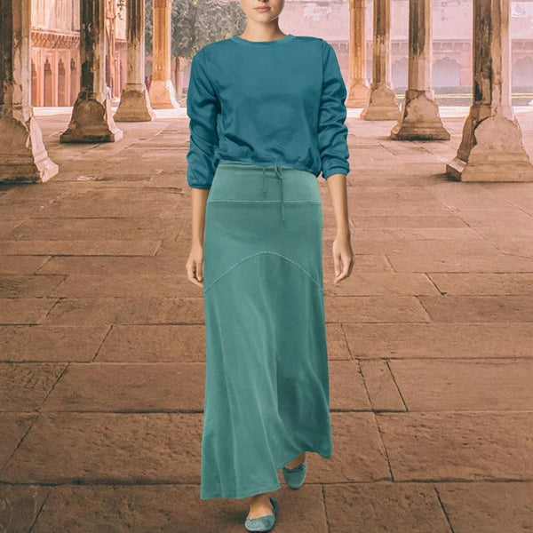 Velours maxi rok in zandloper lijn/velvet maxi skirt in hour glass design