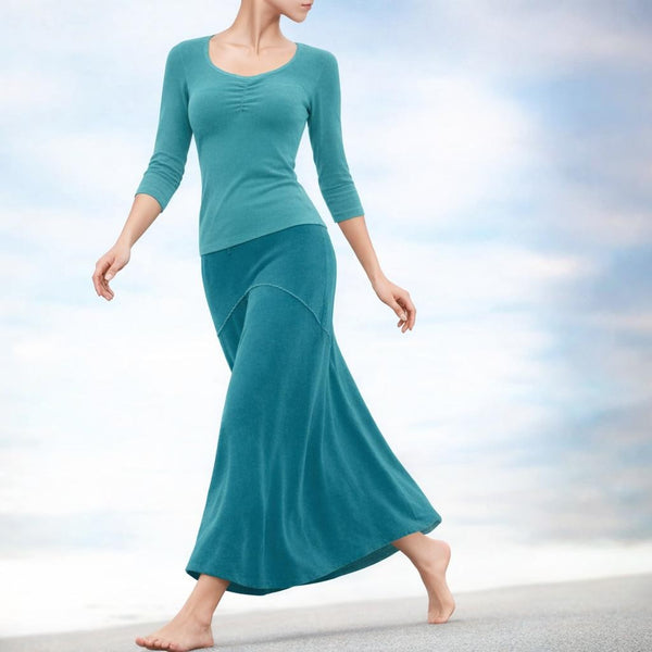 Velours maxi rok in zandloper lijn/velvet maxi skirt in hour glass design