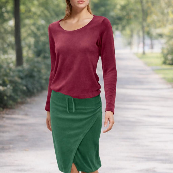 Basic shirt in velours/ Basic velvet shirt