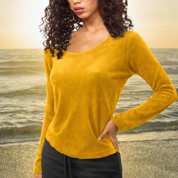 Basic shirt in velours/ Basic velvet shirt