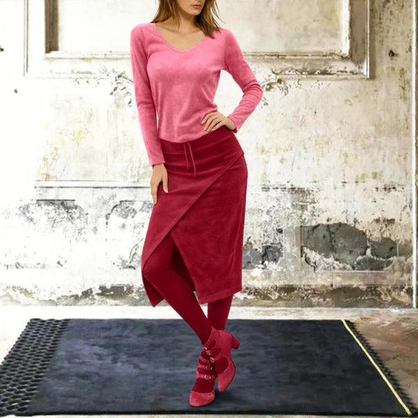 Basic shirt in velours/ Basic velvet shirt