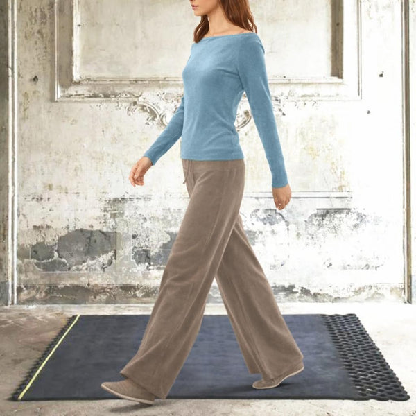 Basic shirt met boothals in nicky velours/ Basic velvet shirt with boatneck