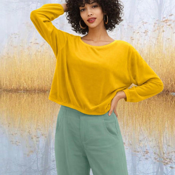 Korte velours sweater/ Cropped velvet sweater