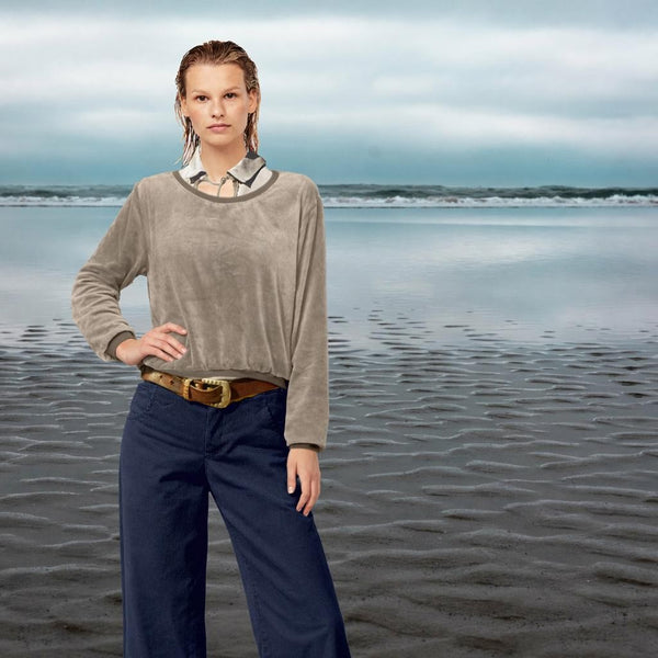 Korte velours sweater/ Cropped velvet sweater