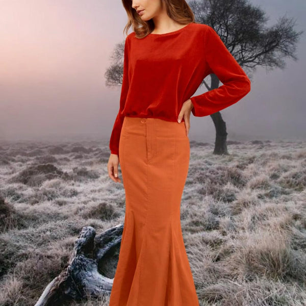 Korte velours sweater/ Cropped velvet sweater