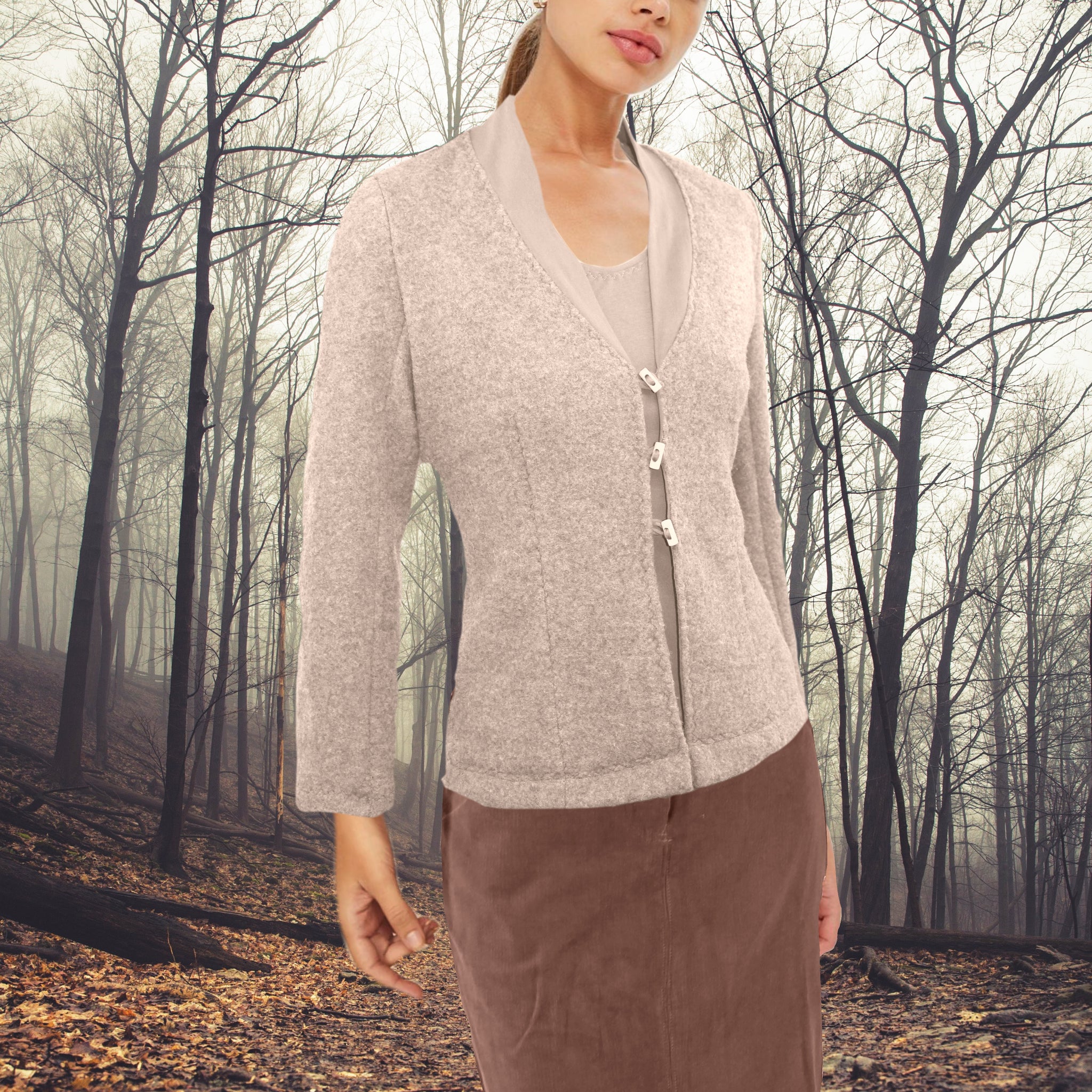 Gevoerd sportief vest-jasje in Merino wol/ lined sportive cardigan in Merino wool