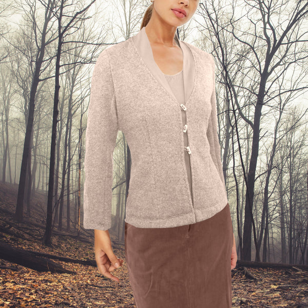 Gevoerd sportief vest-jasje in Merino wol/ lined sportive cardigan in Merino wool
