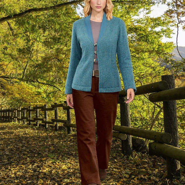 Gevoerd sportief vest-jasje in Merino wol/ lined sportive cardigan in Merino wool