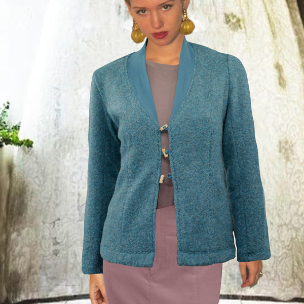 Gevoerd sportief vest-jasje in Merino wol/ lined sportive cardigan in Merino wool