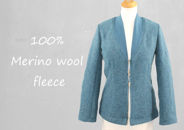 Gevoerd sportief vest-jasje in Merino wol/ lined sportive cardigan in Merino wool
