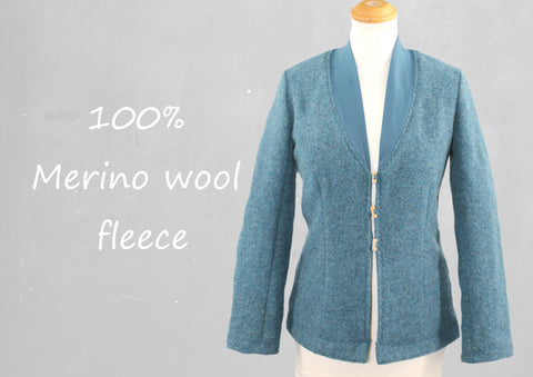 Gevoerd sportief vest-jasje in Merino wol/ lined sportive cardigan in Merino wool