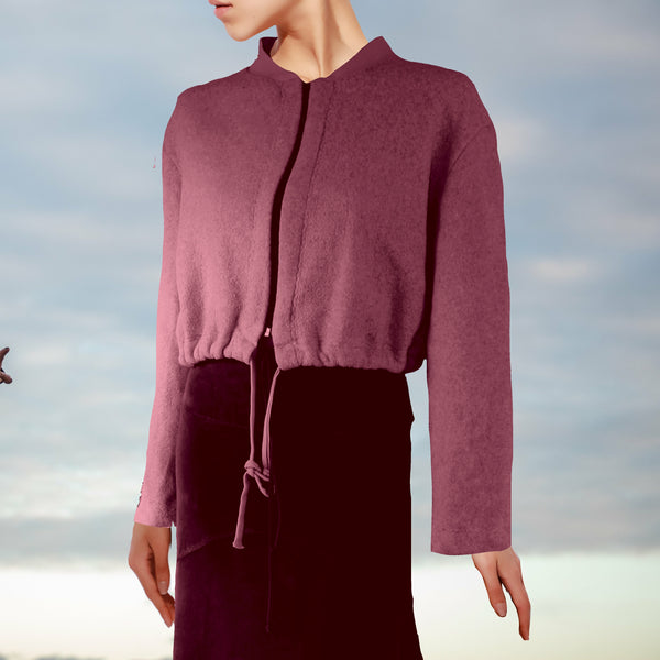 kort gevoerd bomber vestje van Merino wol fleece / lined bomber made of Merino wool fleece