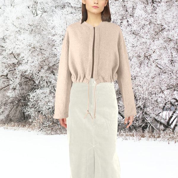 kort gevoerd bomber vestje van Merino wol fleece / lined bomber made of Merino wool fleece