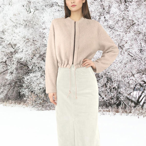 kort gevoerd bomber vestje van Merino wol fleece / lined bomber made of Merino wool fleece