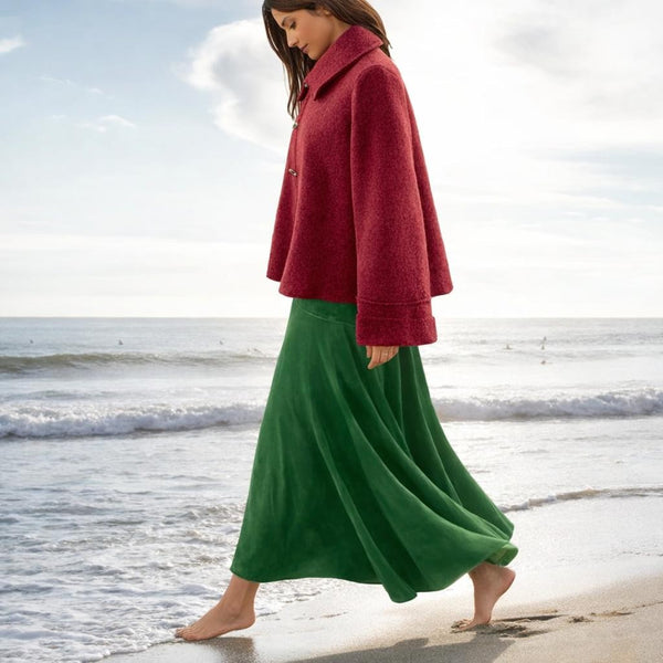 A-lijn vest-jasje in warme boiled wool / Boiled wool A-line cardigan-jacket