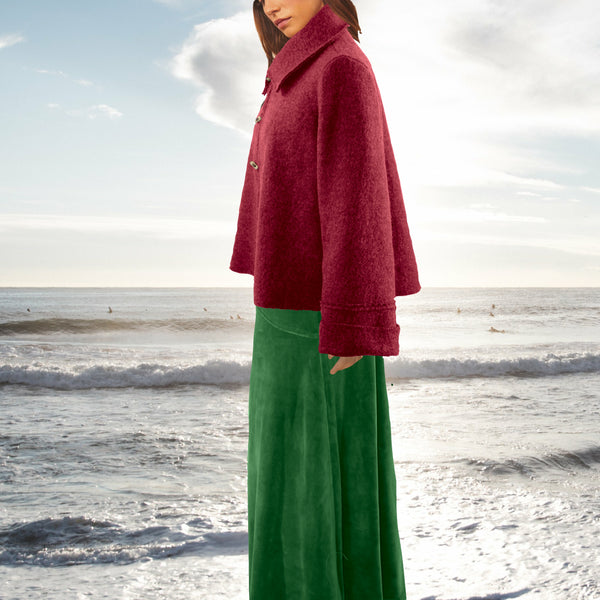 A-lijn vest-jasje in warme boiled wool / Boiled wool A-line cardigan-jacket